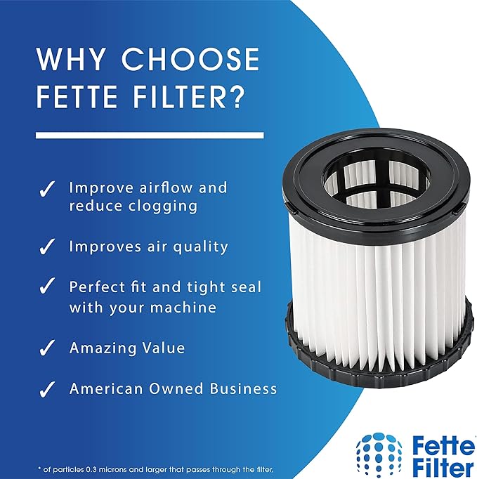 Fette Filter - A32VC05/A32RF08 Wet/Dry Vacuum Replacement Filter Compatible with RYOBI P3240 PCL733 PCL734 18V ONE+ 3 Gal. Vacuums. part # A32VC05 & A32RF08 Compatible with Hoover AH46100 - Pack of 2