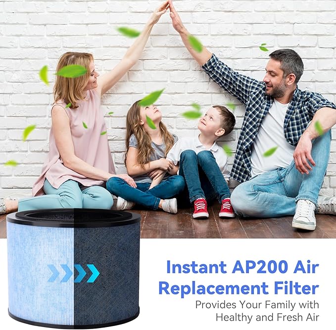 AP200 Air Fil-TER Replacement - Compatible with Instant® AP200 Air Purifier, Compare to F200 Filter, 4 in 1 Filtration H13 True HEPA Replacement filter, 2 Pack