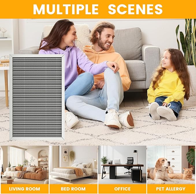16X25x1 HVAC Furnace Air Filter, Lasts a Lifetime, Washable, Merv 8, the Last HVAC Filter You Will Ever Buy, Breathe Safely at Home or in the Office