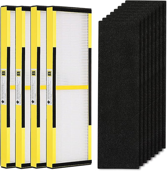 4 Pack FLT4825 HEPA Filter B Replacement with Activated Carbon Pre-Filters Compatible with Guardian Air Purifier AC4825 AC4300 AC4800 AC4900 AC4850