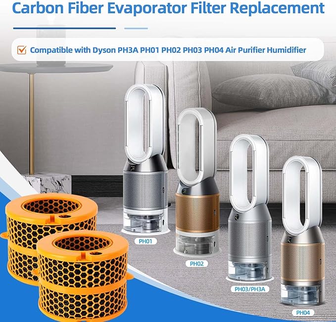 2 Pack Wick Evaporator Filter Replacement Compatible with Dyson PH3A PH01 PH02 PH03 PH04 Air Purifier Humidifier