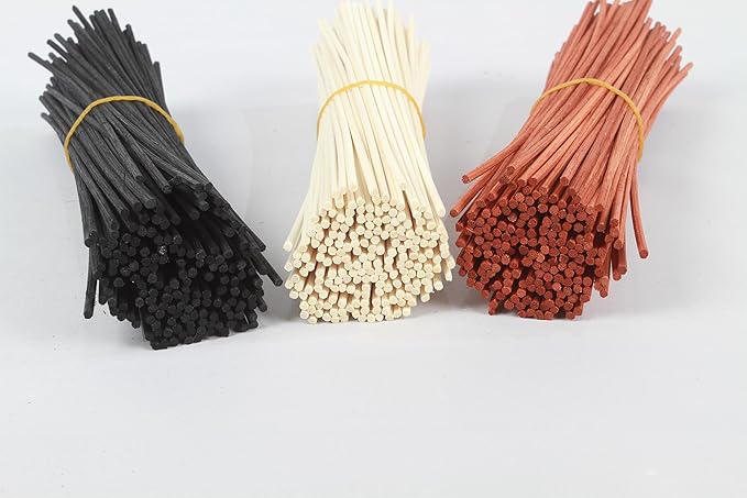 120PCS Reed Diffuser Sticks 7.5in/19CM Diffuser Sticks Diffuser Reeds Replacements Sticks for Home,SPA (Black and Orange and Natural)
