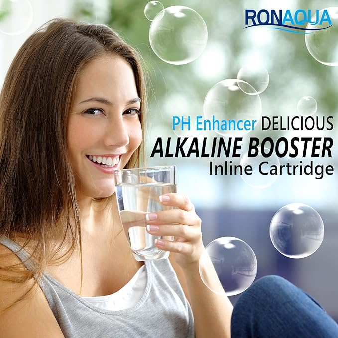10-inch Universal Alkaline in-line Water Replacement Filter - PH Enhancer, and Re-Mineralizer – Post Filter for Under-Sink or Reverse Osmosis System - Restore Essential Minerals Set of 2