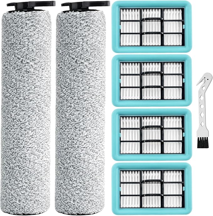 Crosswave Replacement Parts for Bissell Crosswave Hard Floor Expert Vacuum 3831 HF2 3845 3847 3848 Vacuum Cleaner, 2 Brush Rolls,4 Filters,Compare to Part B0555 1637755 1632973