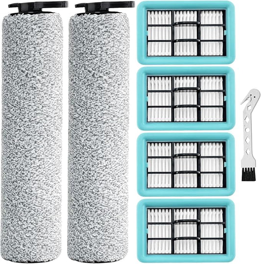 Crosswave Replacement Parts for Bissell Crosswave Hard Floor Expert Vacuum 3831 HF2 3845 3847 3848 Vacuum Cleaner, 2 Brush Rolls,4 Filters,Compare to Part B0555 1637755 1632973