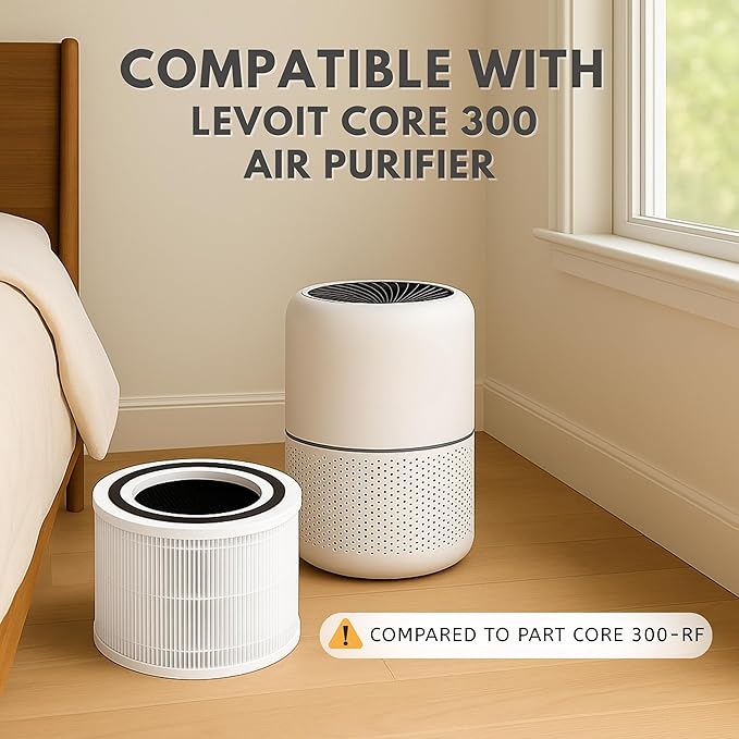 Nispira Core 300 Replacement Filters for LEVOIT Core 300 P350 Air Purifier Part Core 300-RF 3-in-1 True HEPA, 1 Pack