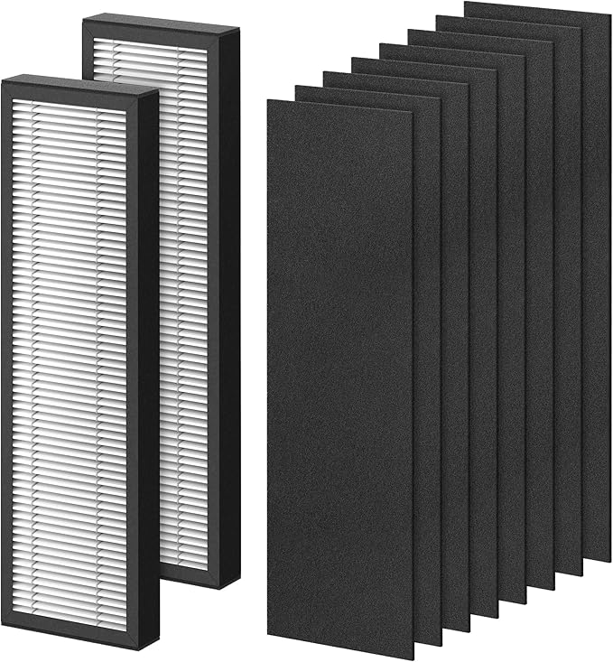 2 Pack FLT4825 Filter B Replacement for FLT4825 Replacement Filter, Compatible with Air Purifier AC4825 AC4300 AC4800 AC4900 AC4850, 2 Filters + 8 Carbon Filters