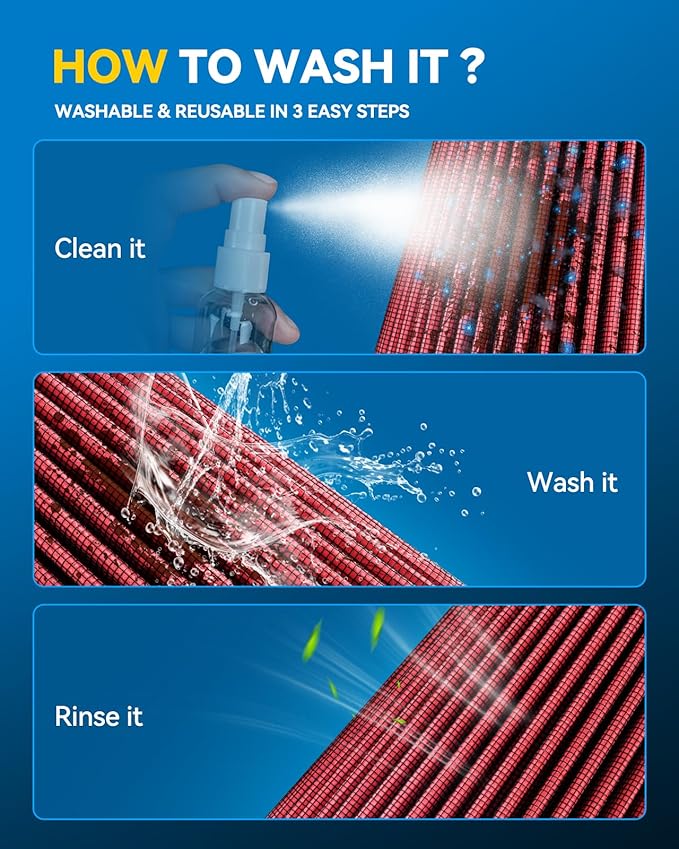 PHILTOP Universal Clamp-On Air Intake Filter, Premium, Washable, Replacement Air Filter: High Flow Air Filter 3" 76 mm Inlet