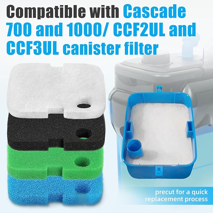 AQUANEAT Replacement Canister Filter Pads Compatible with Cascade 700/1000 CCF2UL/CCF3UL Generic Aquarium Floss Media