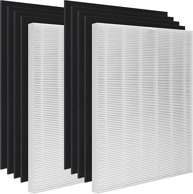 D360 True HEPA Replacement Filter D3 Compatible with Winix D360 Air Purifier, Item Number 1712-0101-02, 2 H13 True HEPA Filters with 8 Carbon Pre-filters