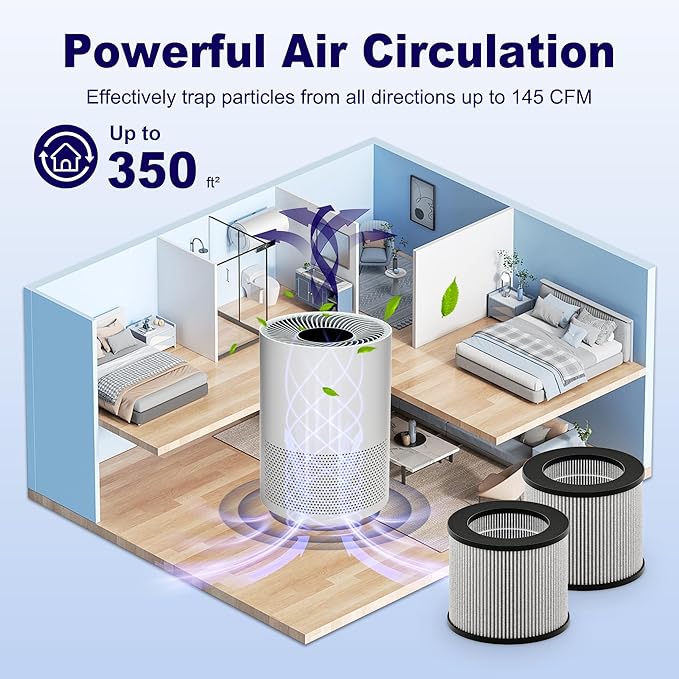 2801 Replacement Filter for Bissell MyAir Personal Air Purifier 2801, 2780, 2780A, 2780B, 2780P, 27809, Hight Efficiency and Carbon Filter, 2 Pack