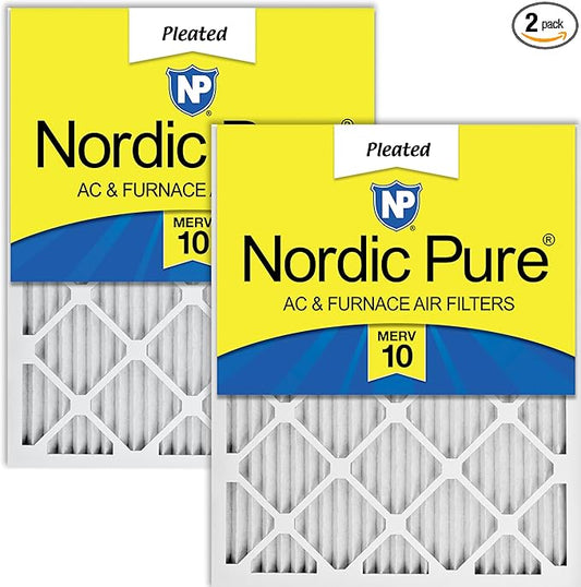 Nordic Pure 18x20x1 (17 1/2 x 19 1/2 x 3/4) Pleated MERV 10 Air Filters 2 Pack