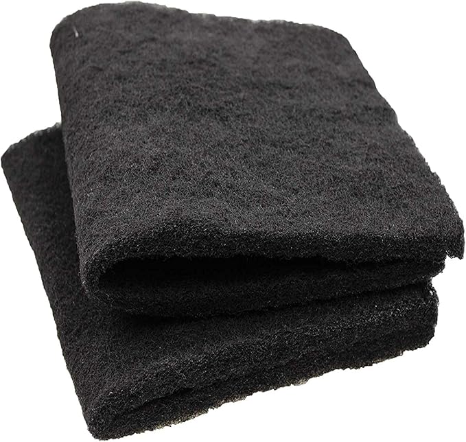CFS – 18" x 10" Premium Activated Carbon Filter Media Pad for Aquarium Filter Media Pond Canister – Removes Odor from Aquarium – Charcoal Air Filter Sheet – Pack of 2 – Black