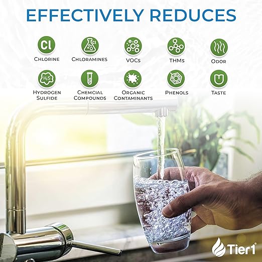 Tier1 Whole House Chloramine Filter | 900,000 Gallon Capacity, 8-9 Year Life | Pre-Filled Carbon Tank with 1.5 Cubic feet of Premium Catalytic Granular Activated Carbon | Home Water Filtration System