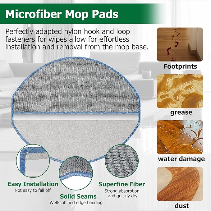 22 Pack Replacement Accessories for iRobot Roomba 104/105 Vac/ 105 Combo/Vac 2/ (Q0520/Q052) Vacuum,2 Main Brushes,6 Side Brushes+6 Dust Bags+4 Filters+4 Mop Pads