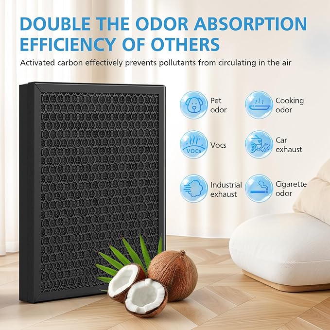 AP303/AP304 Replacement Filter Compatible with DAYETTE & FRESHDEW AP303/AP304, 3-in-1 Filtration System Filters with Activated Carbon for Dust, Pet Dander (Original Filter)