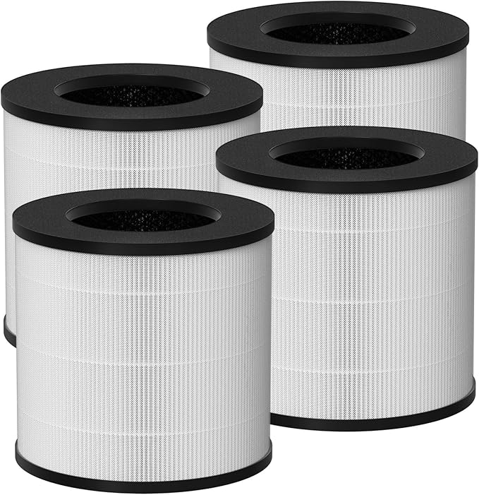 True HEPA Replacement Filter, Compatible with MA Air Cleaner Purifier MA#14, MA#14W, and MA#14B, 3-in-1 True HEPA and Activated Carbon Filter, 4 Pack