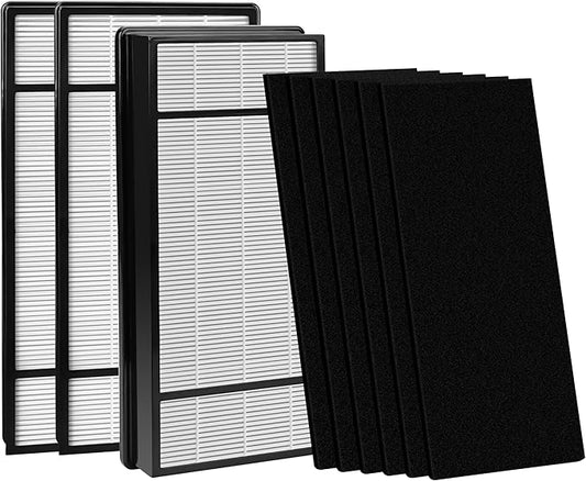 3 HEPA + 6 Carbon Filter Compatible with Honeywell H Filter, True HEPA Replacement Filter H Compatible with Honeywell HRF-H1, HRF-H2, Fits Model HPA050, HPA150, HPA060, HPA160, HHT055, HHT155