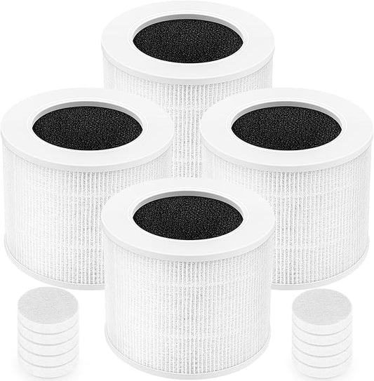Core Mini Replacement Filter Compatible With LEVOIT Core Mini-P Air Purifier, 3-IN-1 Hepa Air Filter, Core Mini-RF Filter With 10 Pack Aroma Pads, 4 Packs