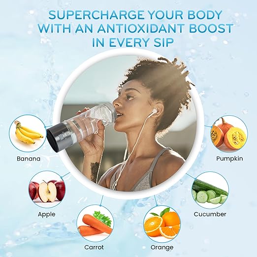 Premium Molecular Hydrogen Water Bottle Generator - 1700 PPB Glass Portable Hydrogen Water Machine with SPE/PEM Technology, Rechargeable Hydro Health Bottle, Hydrogen Water Ionizer, Hydro Water Bottle