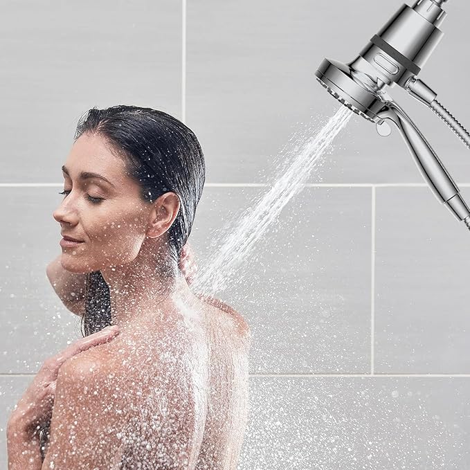 Filtered Shower Head with Handheld, Magnetic Docking System, High Pressure Handheld Shower Head with KDF Filter for Hard Water, 6 Spray Modes, Easy Installation – CP
