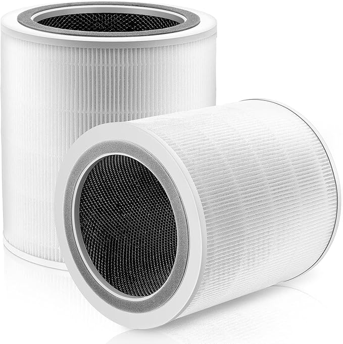 Core 400S Replacement Filter for LEVOIT Core 400S Smart WiFi Air Purifier, Core 400S-RF 3-in-1 True HEPA Activated Carbon Filter, LRF-C401S-WUS, 2 Pack, White