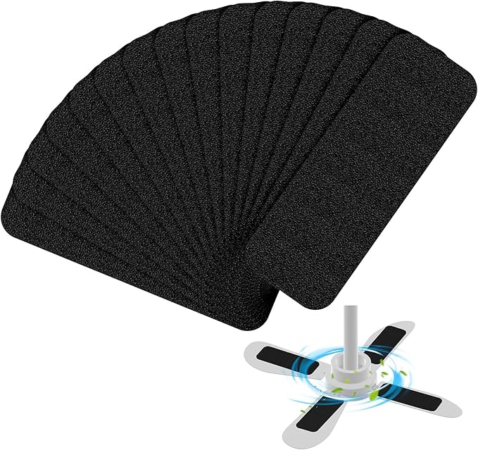 15 Pack Ceiling Fan Filters for Blades, Activated Coconut Carbon Fan Filter for Ceiling Fan, Easy-Stick Universal Air Filter for Common Household Contaminants