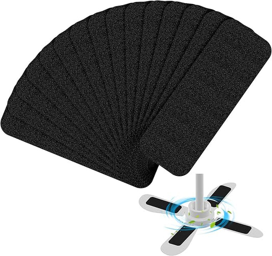 15 Pack Ceiling Fan Filters for Blades, Activated Coconut Carbon Fan Filter for Ceiling Fan, Easy-Stick Universal Air Filter for Common Household Contaminants