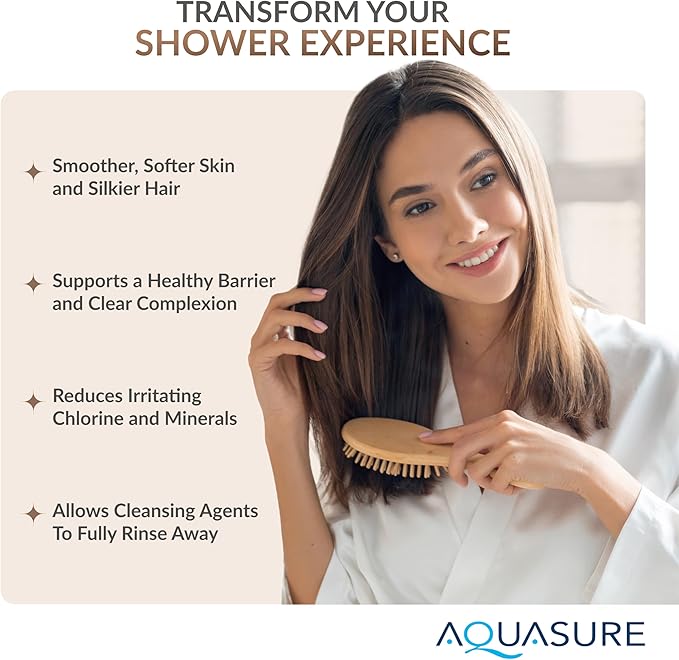 Aquasure 10,000 Gallons High Capacity Shower Filter For Healthier Hair, Skin & Nails | Improves Dry Itchy Skin, Reduce Dandruff, Eczema, Protect Colored Hair (Matte Black)