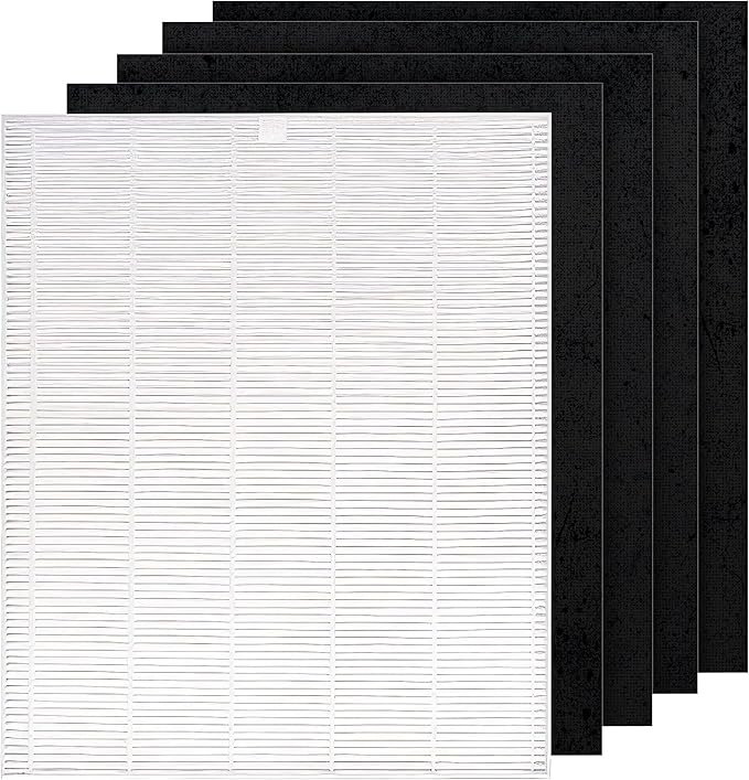 115115 2 HEPA Filter A Replacement + 8 Carbon Pre-Filters for C535, 5300, 5300-2, 5500, 5500-2, 6300, 6300-2, P300, AM90, C909, 9800 For Winix Air Purifier Filter Replacement Size 21 by LifeSupplyUSA