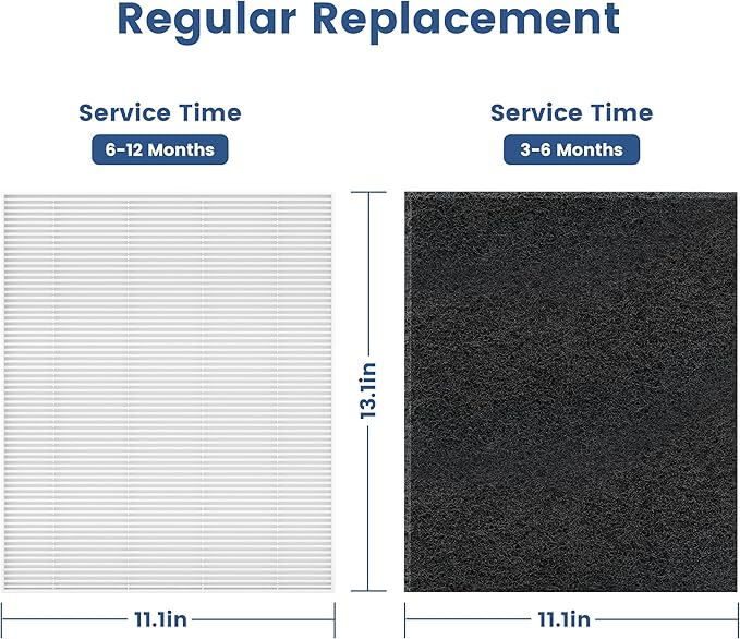 C545 True HEPA Replacement Filter S Compatible with Winix C545, B151, P150, 9300 Air Purifier, Winix S Filter 1712-0096-00 2522-0058-00, 2 Pack H13 True HEPA Filter and 8 Activated Carbon Filters