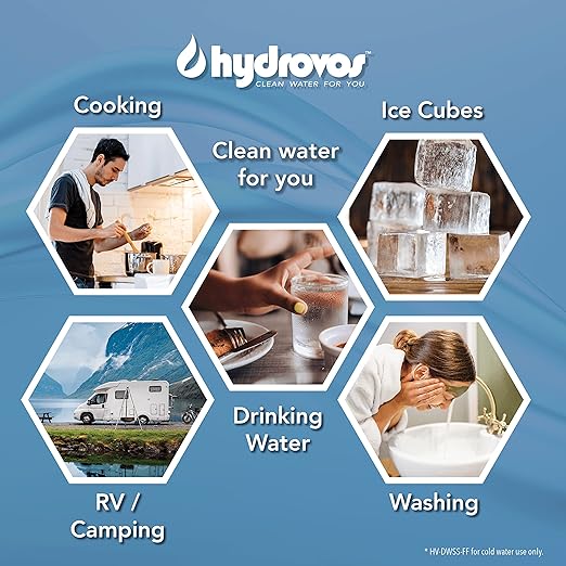 DWSS Under Sink Water Filter for RV, NSF 53 Certified Removes Microplastics, Reduces Cysts, Chlorine, Under Counter Water Filtration System for Kitchen, Bathroom