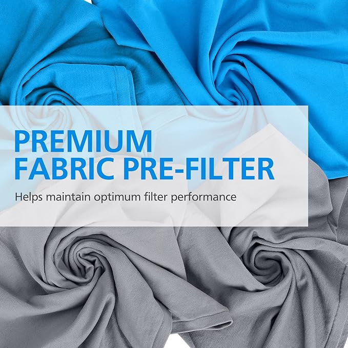 4 Pack 211+ Replacement Washable Pre-Filters for Blueair Blue Pure 211+ air Purifier, Removes Pollen, Dust, Color Include 2 PACK Lunar Rock and 2 PACK Diva Blue Pre-filters