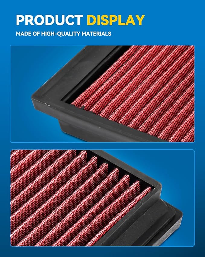 PHILTOP Engine Air Filter, High Performance, Premium, Washable,Replacement Car Air Filter for CA9711, 2010-2021 Alhambra II, 2011-2020 Caddy IV, 2005-2020 Passat