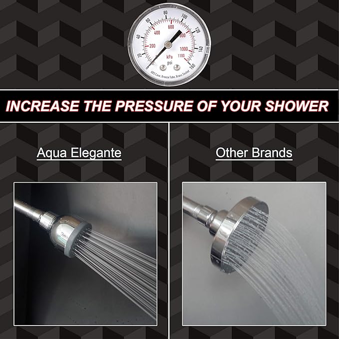 Aqua Elegante 3 Inch High Pressure Shower Head - Best Pressure Boosting, Wall Mount, Bathroom Showerhead For Low Flow Showers, 2.5 GPM - Chrome