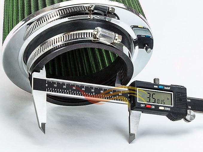 3.5" 89 mm Inlet Cold Air Cone Replacement Performance Washable Clamp-On Dry Air Filter