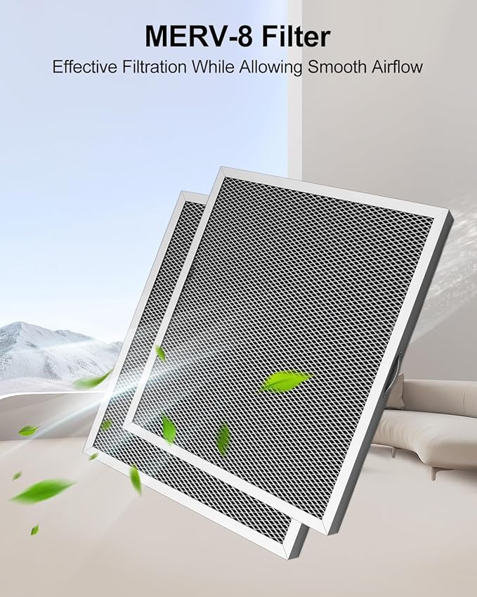 WUMZIJ 2PCS 5881 Dehumidifier Filter Compatible with Whole-House Dehumidifiers Models E100 E080 and Dehumidifying Ventilator 8192A, 12x13.5x1 MERV 8 Washable