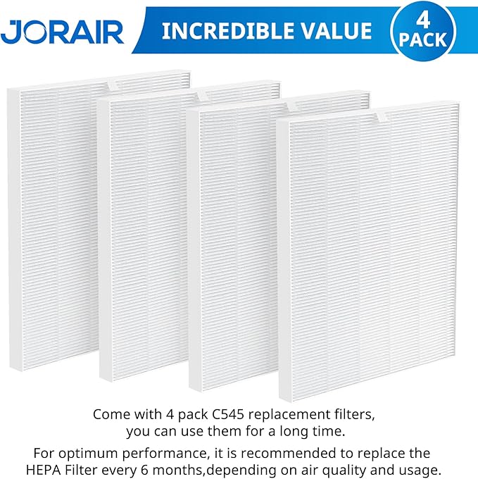4 Pack C545 HEPA Replacement Filter S Compatible with Winix C545 Air Purifier, Replaces for Winix Filter S 1712-0096-00 and 2522-0058-00