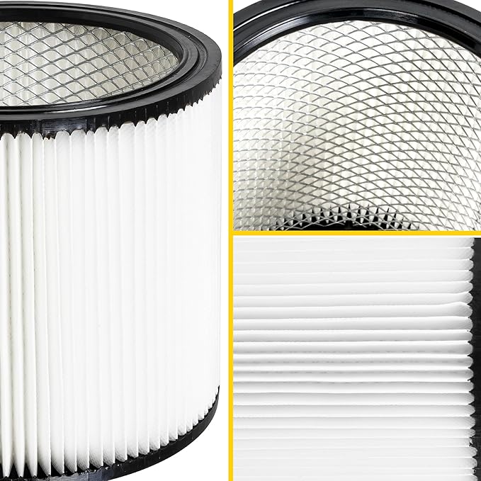 STANLEY Vacuum Filter Replacement 08-2501, Fit for Most 5-18 Gallon Wet Dry Vacuum Cleaner, Compatible with SL18115, SL18115P, SL18116, SL18116P, SL18191P, SL18199P, SL18117, SL18701P-10A, SL18410P-5A