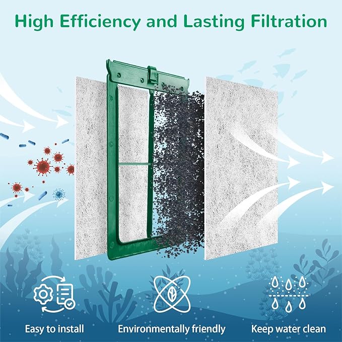 6 Pack Medium Aquarium Filter Cartridge for Whisper Bio Bag Power Filters, Medium Filter Cartridges for Repto Filter