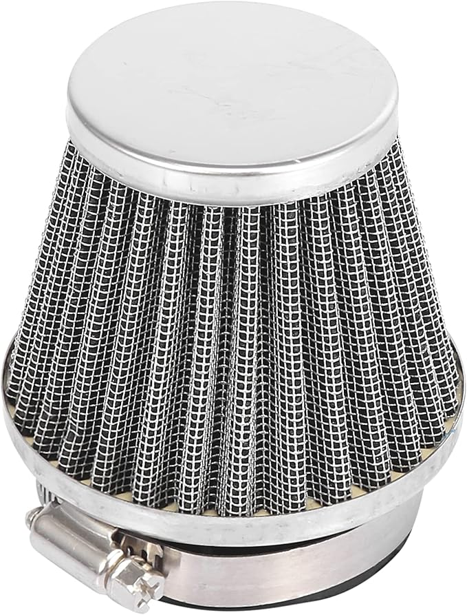 Motoforti 4pcs Universal 50mm Air Filter Cleaner Round Tapered Replacement for Motorcycle Black