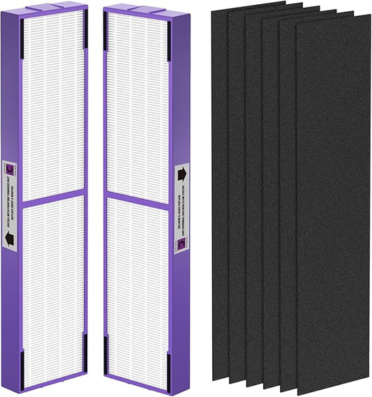 2-Pack True FLT5000 FLT5250PT FLT5111 Replacement Filter C, Compatible with AC5000, AC5000E, AC5250PT, AC5350B, AC5350BCA, AC5350W, AC5300B, CDAP5500B, AP2800CA Purifiers-Purple Version