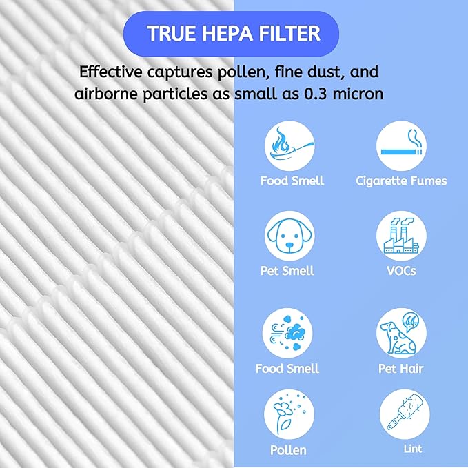 Nisipra AP03 HEPA Replacement Filter for Conair Air Purifier Portable Small Room AP03 4 Packs