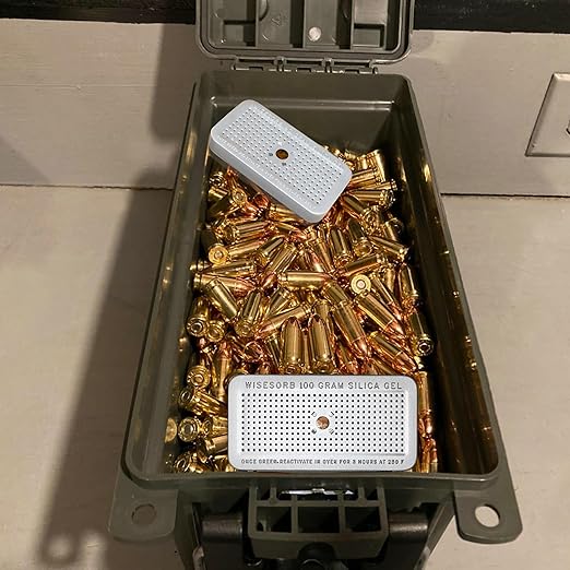 100 Gram 3 Pack Indicating Silica Gel Canister, Gun Safe Dehumidifier (Orange to Green), Reusable Desiccant Canister Dehumidifier