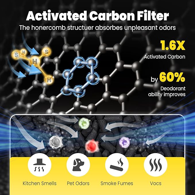 116130 Replacement Filter H for Winix 5500-2 AM80 Plasmawave Air Purifier, Includes 1 Pack True HEPA Filter and 1 Pack Activated Carbon Filter