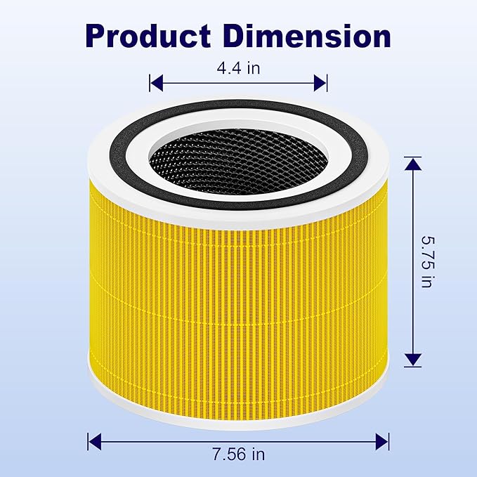 240 True HEPA 14 Pet Allergy Replacement Filter Compatible with Puroair 240, 3-in-1 True HEPA Filter Replacement, Grade True HP-14 with Activated Carbon Filter, 1 Pack, Yellow