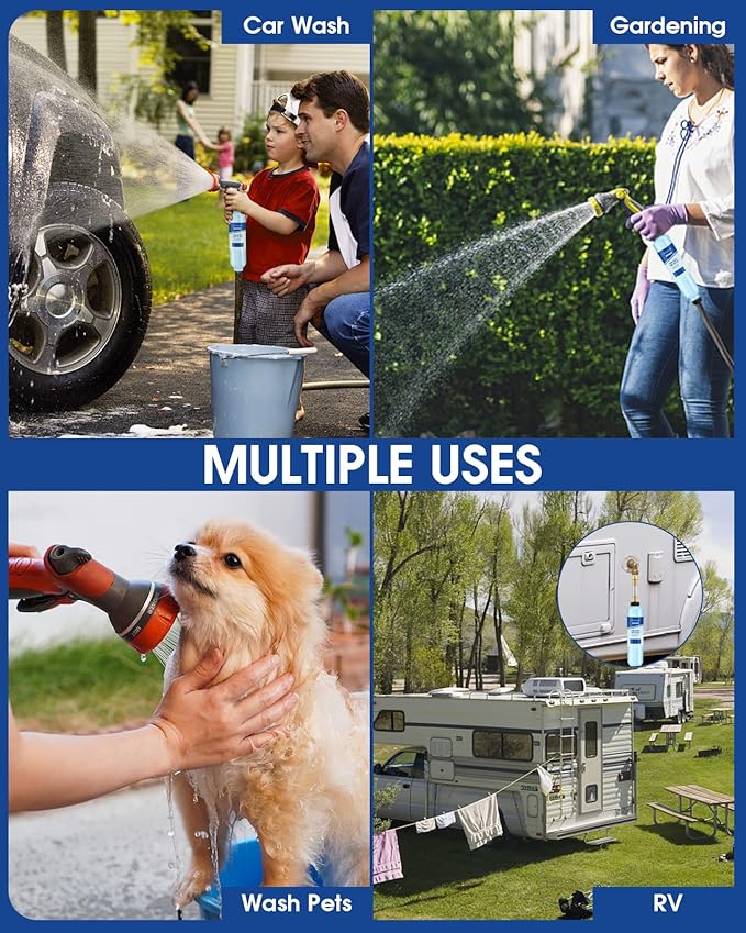 Garden Hose Filter for Filling Hot Tub, Pool, Spa, Greatly Reduces Sediment, Chlorine, Heavy Metals and Odors, Standard 3/4" Garden Hose Thread (2 pack)