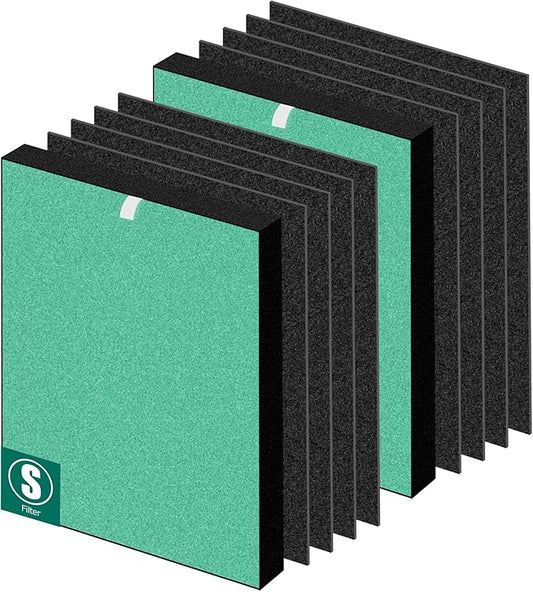 APPLIANCEMATES Upgrade C545 Toxin Absorber Replacement Filter S for Winix C545 Air Purifier, Replace 1712-0096-00 2522-0058-002, 2 × H13 Ture HEPA Filters + 8 × Activated Carbon Filters(Green)