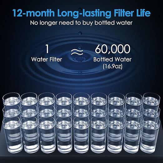 Waterdrop BS13 Under Sink Water Filter, 6 Stage Stainless Steel, Reduce PFAS, PFOA/PFOS, Lead, Chlorine, Bad Taste & Odor, No Drilling Required, NSF/ANSI 42 Certified, Included A New Faucet