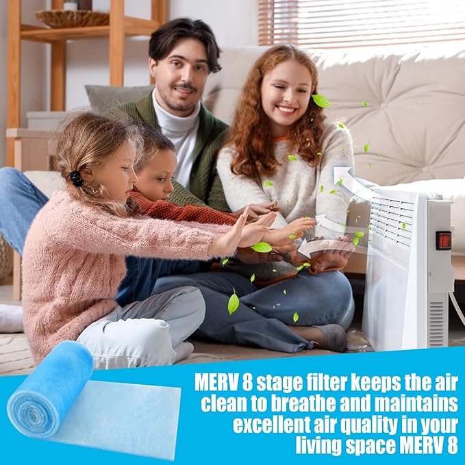 Frienda 12 x 91 Inch MERV 8 Reusable Air Vent Filter Cut to Size Electrostatic Floor Vent Filter Washable Replacement Compatible with Most Air Conditioning Furnace HVAC